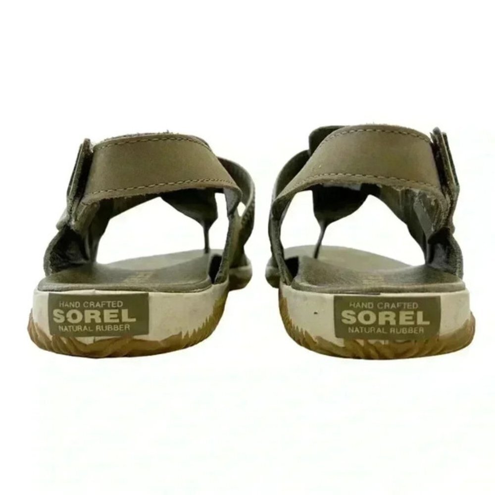 SOREL Out N About Plus Leather Walking Sandal Comfort Sporty Green Size 12 - Picture 12 of 16